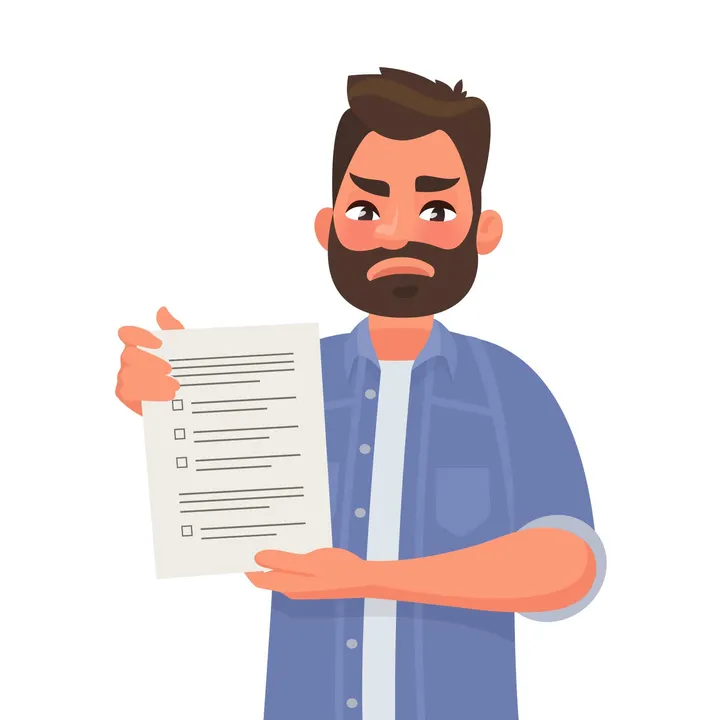 Hombre con un cuestionario en papel